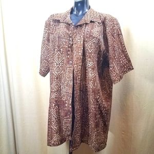 Haband Tribal Print Button Down Shirt